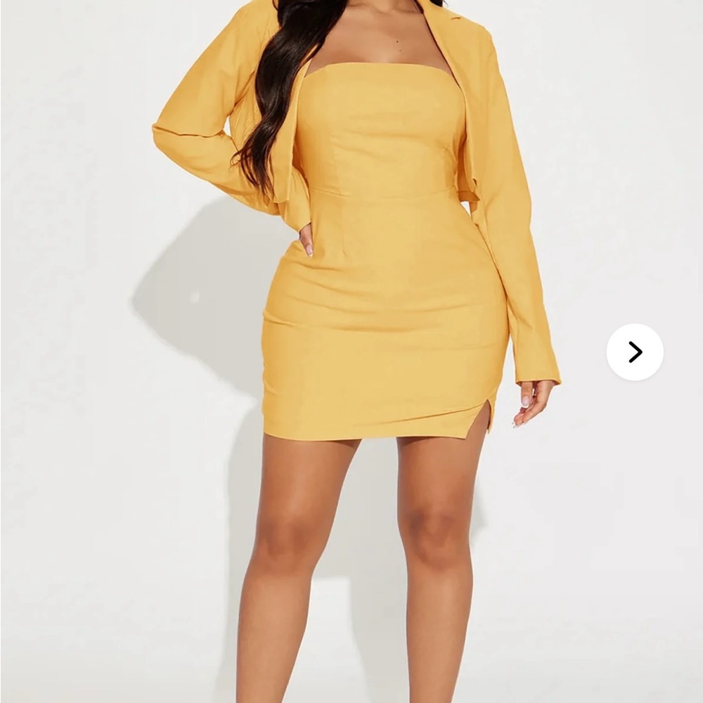 Fashion Nova Vibrant Yellow Mini Dress